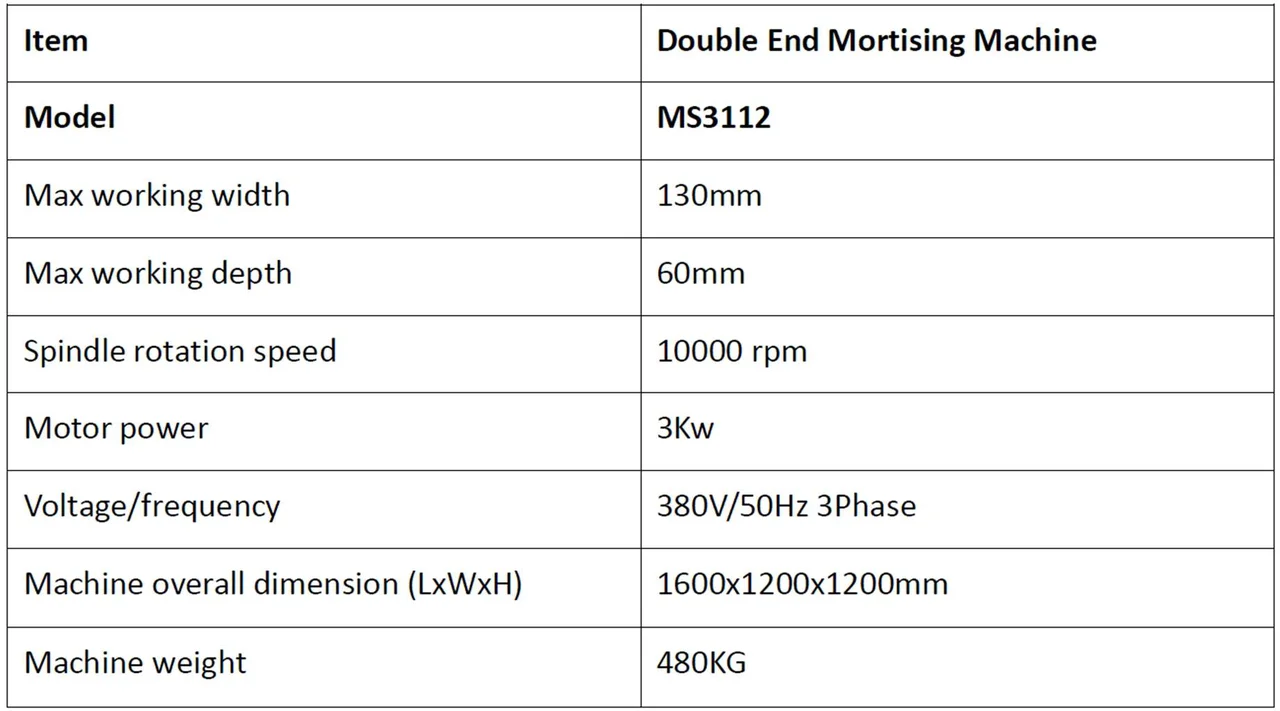 MMS-MS3112 Double Side Mortiser